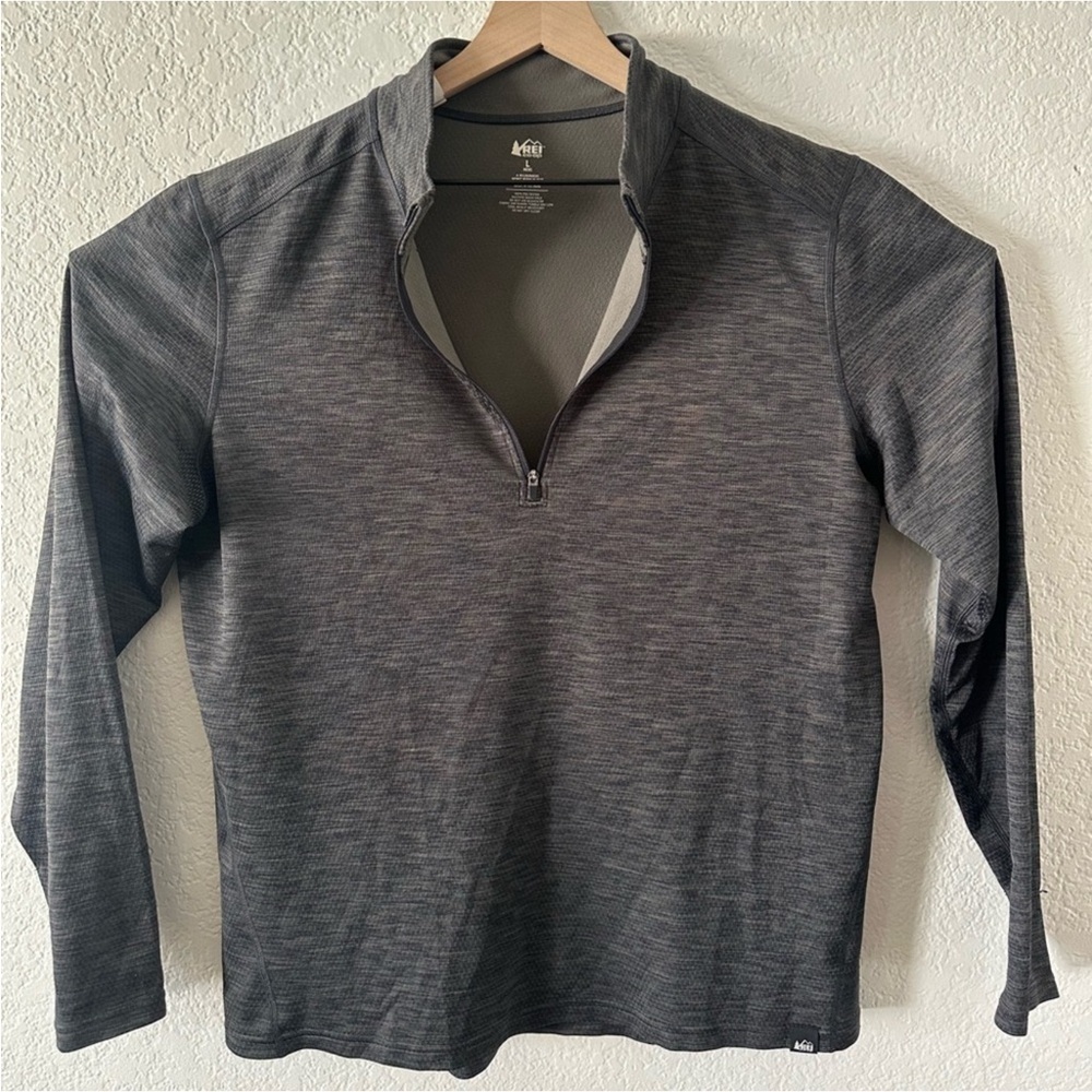 REI Co-op Men’s 1/4 Zip Pullover – Gray – Size Large